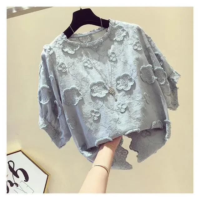 Odeya O-Neck Floral Blouse - Blouse - LeStyleParfait