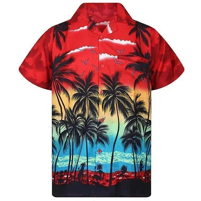 Palm Tree Hawaiian Shirt For Men-Men Shirts-LeStyleParfait