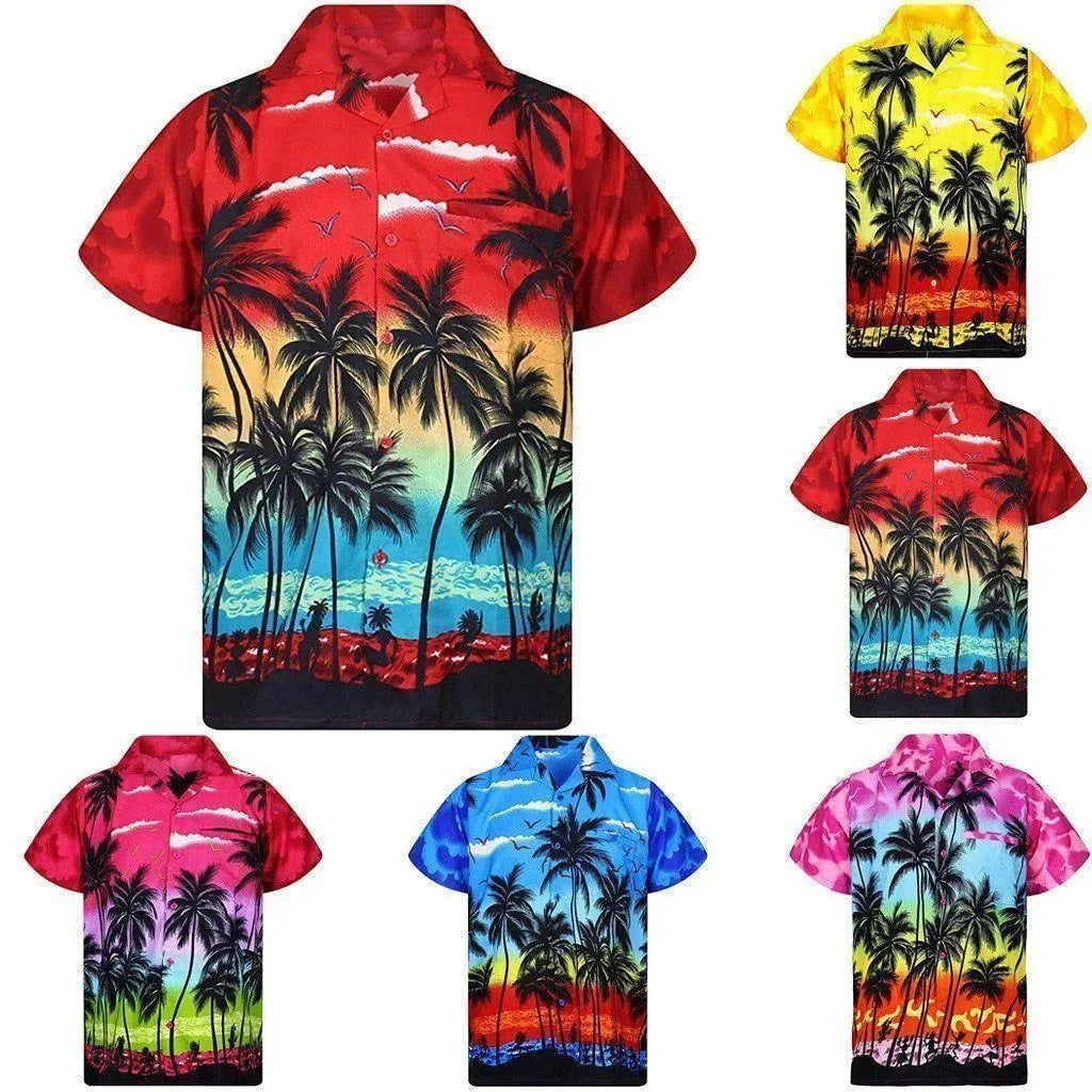 Palm Tree Hawaiian Shirt For Men-Men Shirts-LeStyleParfait