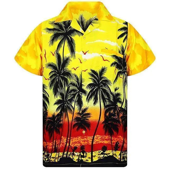 Palm Tree Hawaiian Shirt For Men-Men Shirts-LeStyleParfait