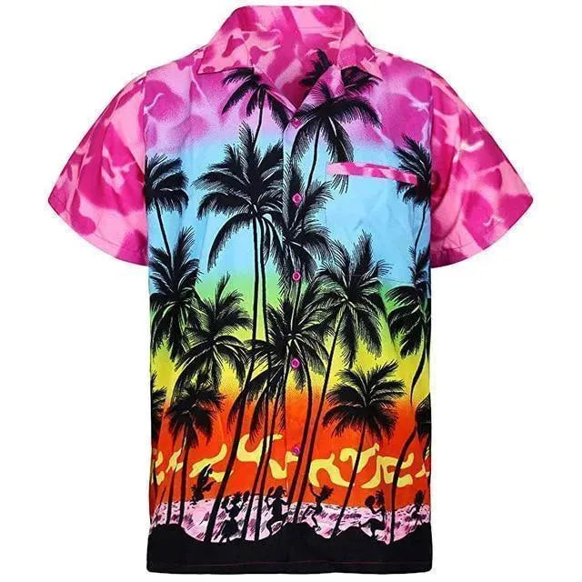 Palm Tree Hawaiian Shirt For Men-Men Shirts-LeStyleParfait