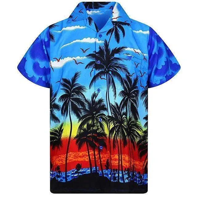 Palm Tree Hawaiian Shirt For Men-Men Shirts-LeStyleParfait