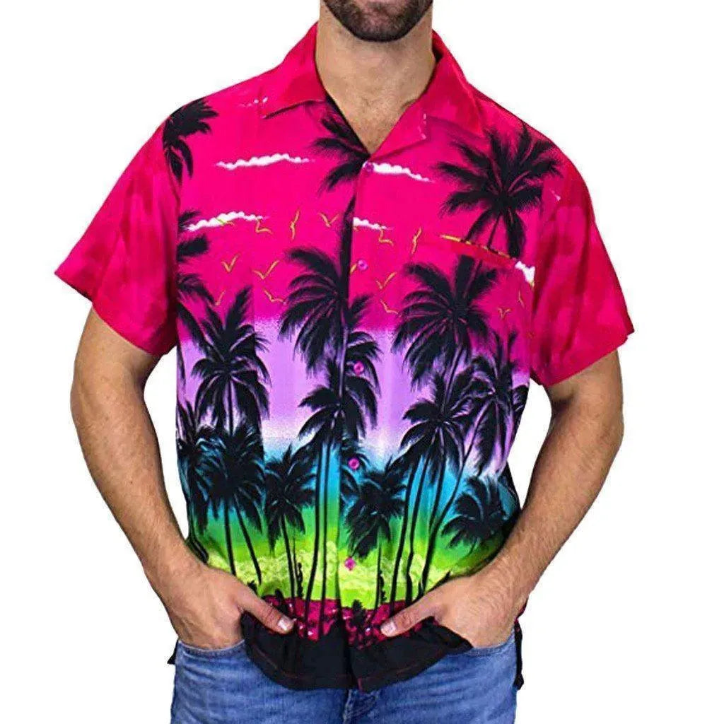Palm Tree Hawaiian Shirt For Men-Men Shirts-LeStyleParfait