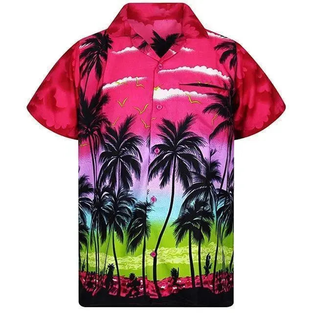 Palm Tree Hawaiian Shirt For Men-Men Shirts-LeStyleParfait