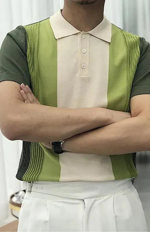 Patchwork Solid Polyester Polo Shirt for General - All-Season Everyday-Polo Shirt-LeStyleParfait