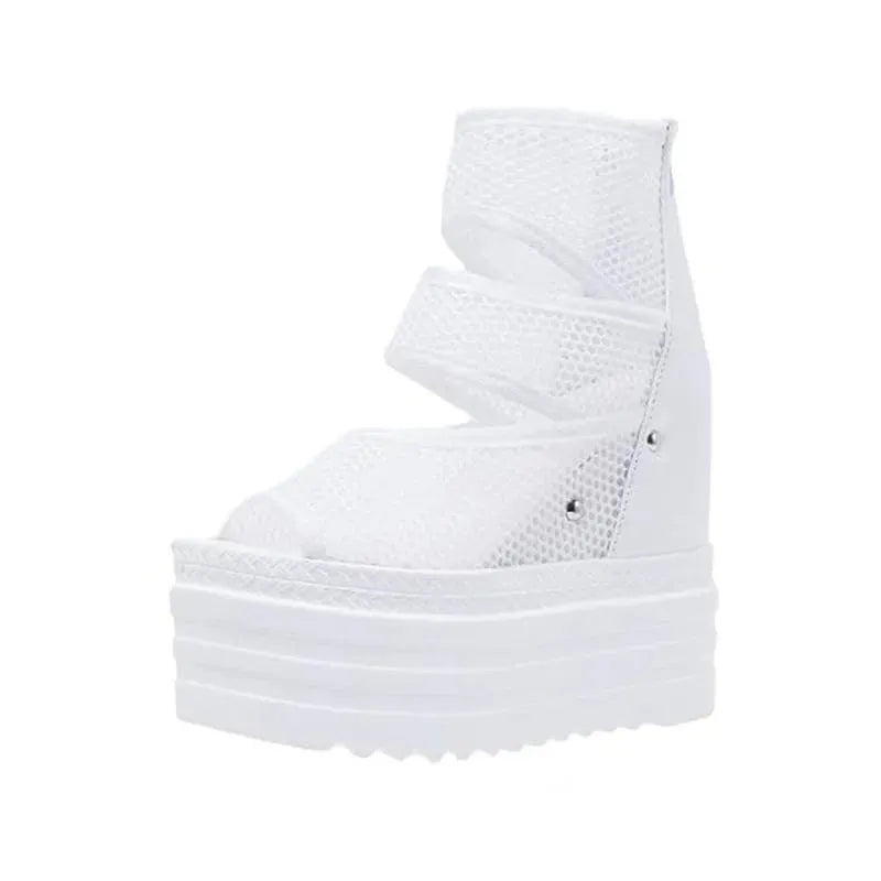 Peep Toe Ankle Wedge Shoes - Wedge Shoes - LeStyleParfait