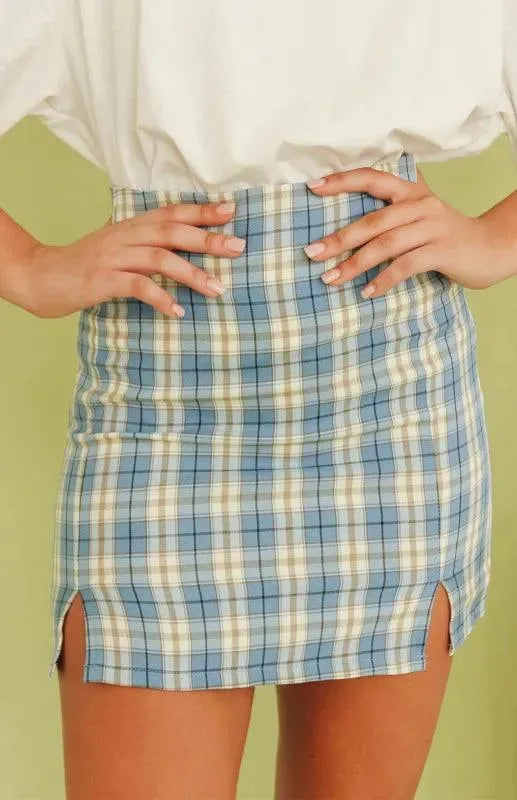 Plaid High Waist Mini Skirt-Women's Skirt-LeStyleParfait