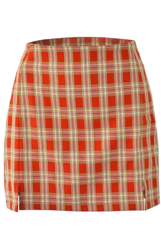 Plaid High Waist Mini Skirt-Women's Skirt-LeStyleParfait