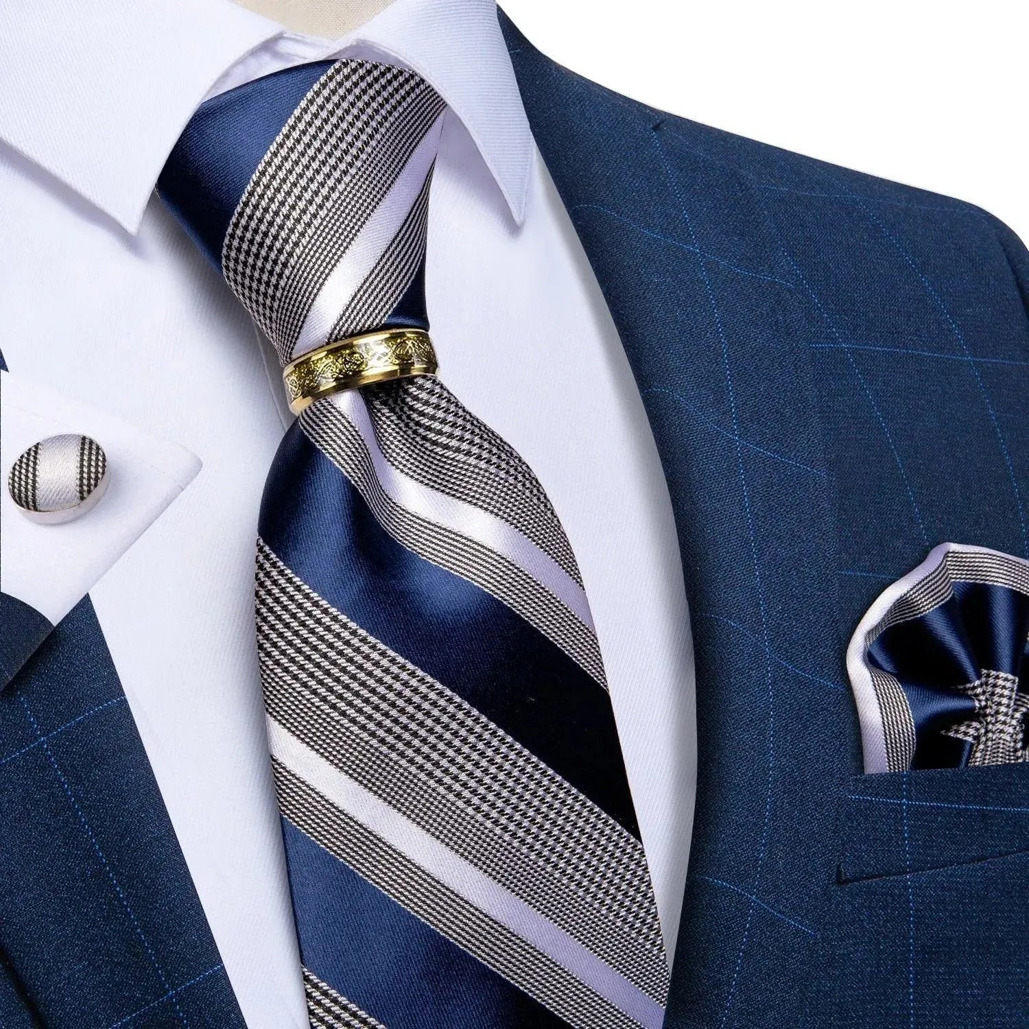 Plaid Silk Necktie Set - Necktie - LeStyleParfait