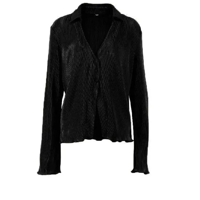 Pleated Loose Shirt-Blouse-LeStyleParfait