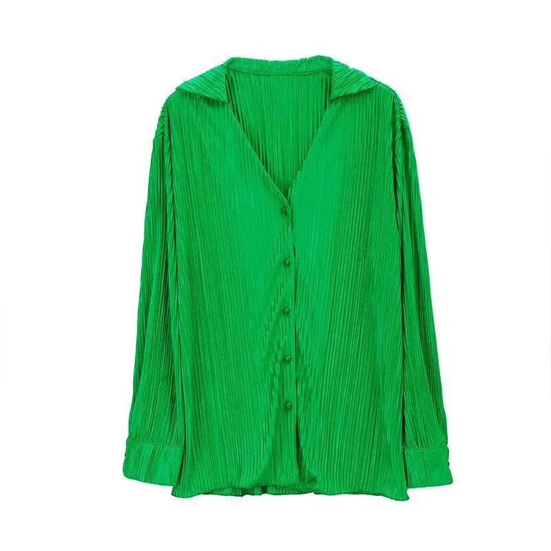 Pleated Loose Shirt-Blouse-LeStyleParfait
