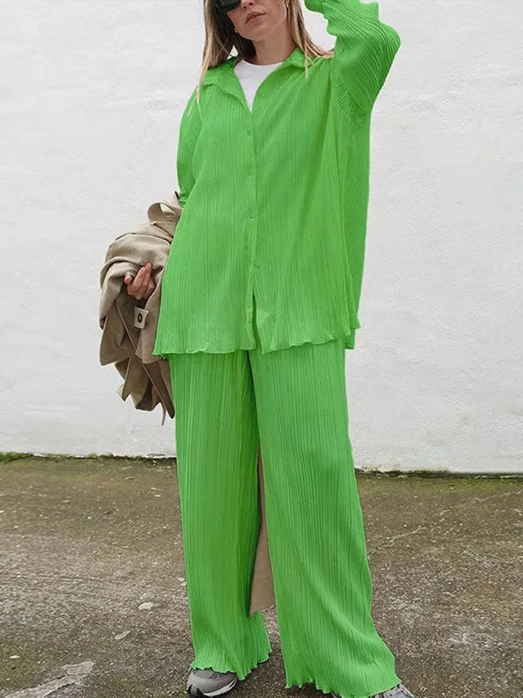 Pleated Loose Shirt-Blouse-LeStyleParfait