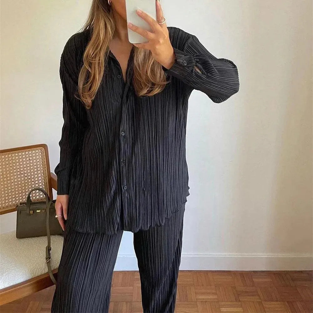 Pleated Loose Shirt-Blouse-LeStyleParfait