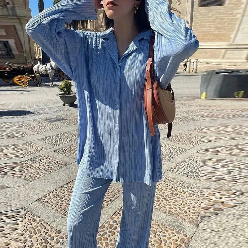 Pleated Loose Shirt-Blouse-LeStyleParfait