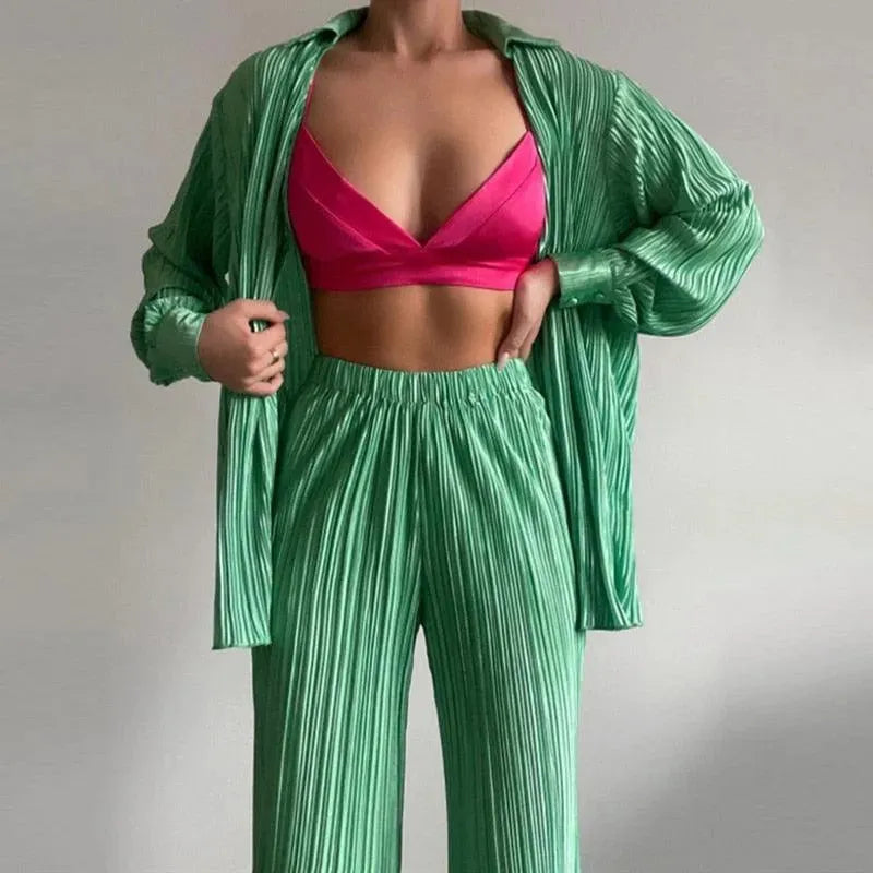 Pleated Loose Shirt-Blouse-LeStyleParfait