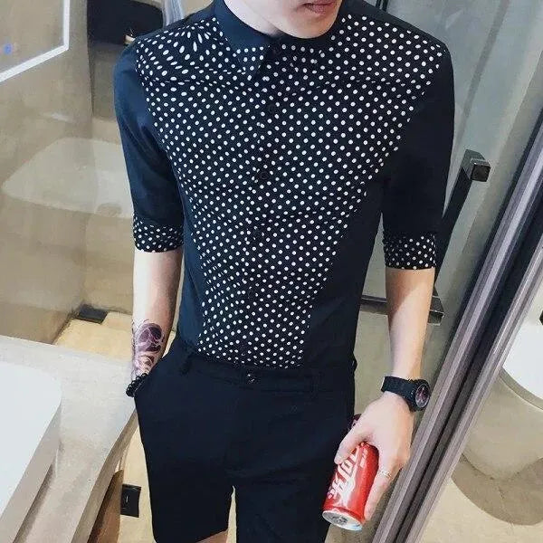 Polka Dot Casual Shirt For Men-Men Shirts-LeStyleParfait