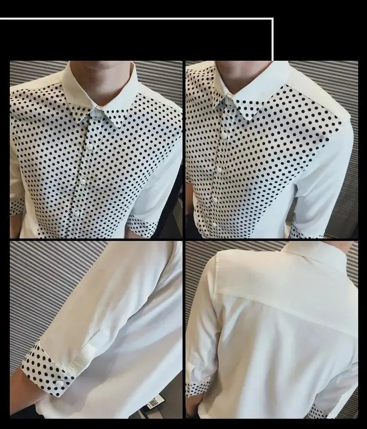 Polka Dot Casual Shirt For Men-Men Shirts-LeStyleParfait