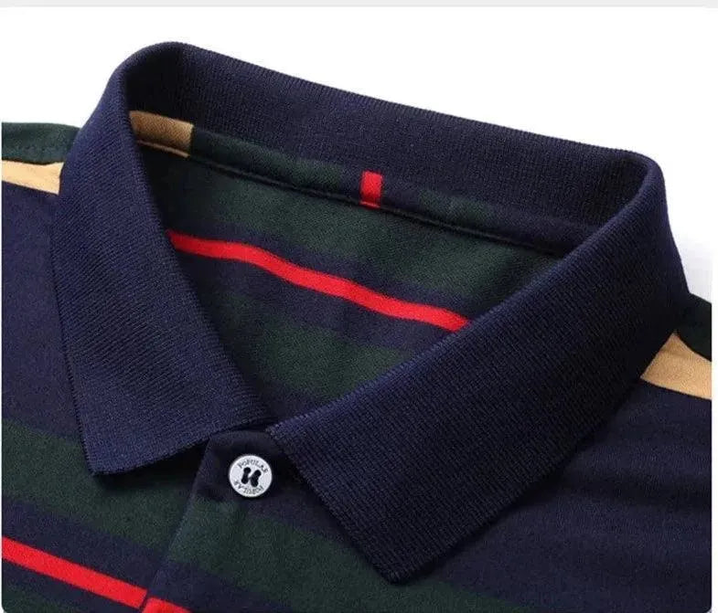 Polo Shirt Men 95% Cotton Long Sleeve Multi-color-Polo Shirt-LeStyleParfait