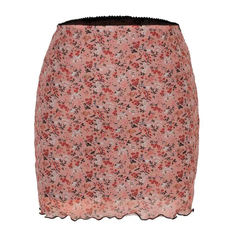 Printed Floral Pleated Mini Skirt-Women's Skirt-LeStyleParfait