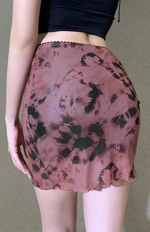 Printed Floral Pleated Mini Skirt-Women's Skirt-LeStyleParfait