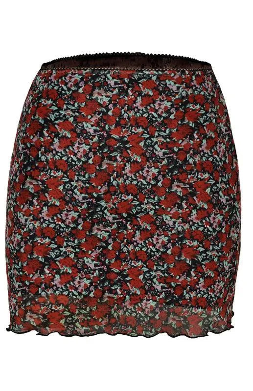 Printed Floral Pleated Mini Skirt-Women's Skirt-LeStyleParfait