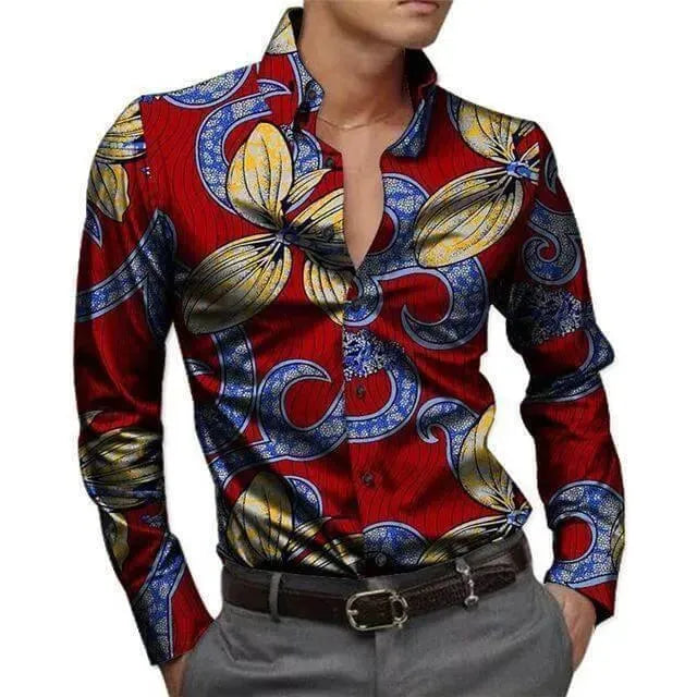 Printed Men's African Shirt-African Shirt-LeStyleParfait