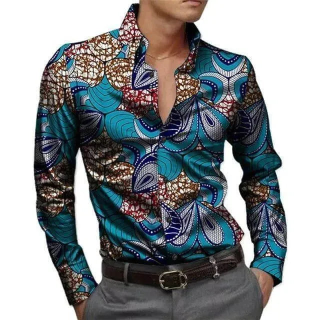 Printed Men's African Shirt-African Shirt-LeStyleParfait