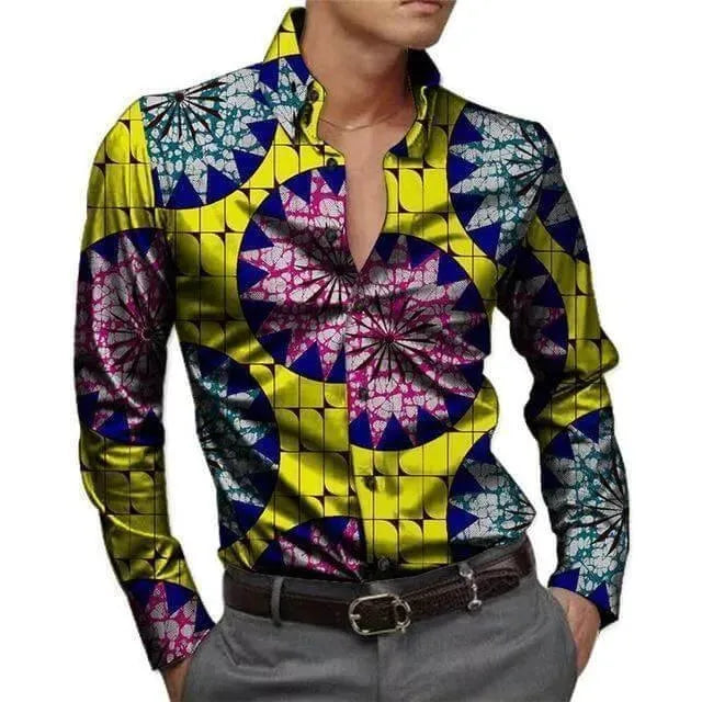 Printed Men's African Shirt-African Shirt-LeStyleParfait