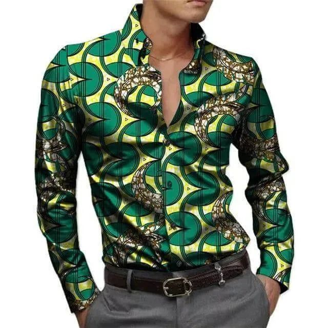 Printed Men's African Shirt-African Shirt-LeStyleParfait