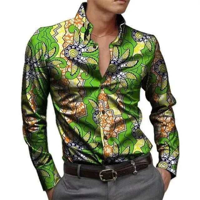 Printed Men's African Shirt-African Shirt-LeStyleParfait