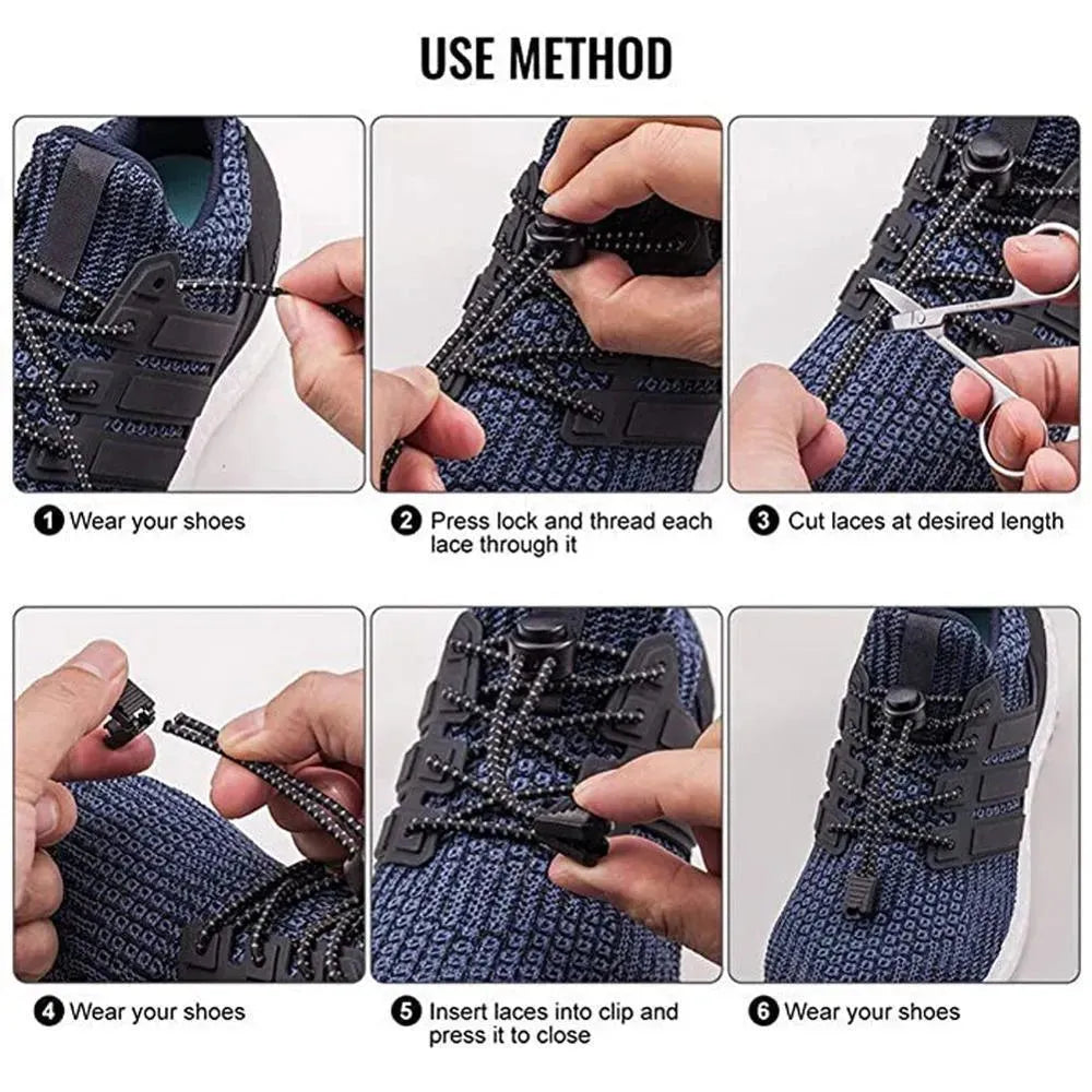 Reflective Elastic No Tie Shoelaces For Sports Shoes - Shoelaces - LeStyleParfait