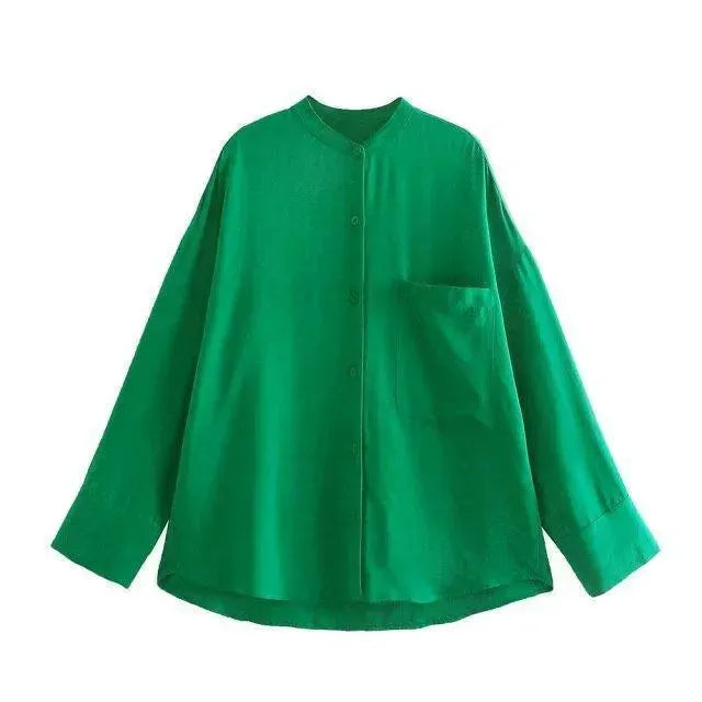 Relaxed Green Satin Two-Piece Set - Solid Satin Two-Piece Set - LeStyleParfait