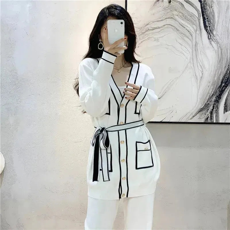 Relaxed Women Casual Twill Two-Piece Set - Casual Pants Set - LeStyleParfait