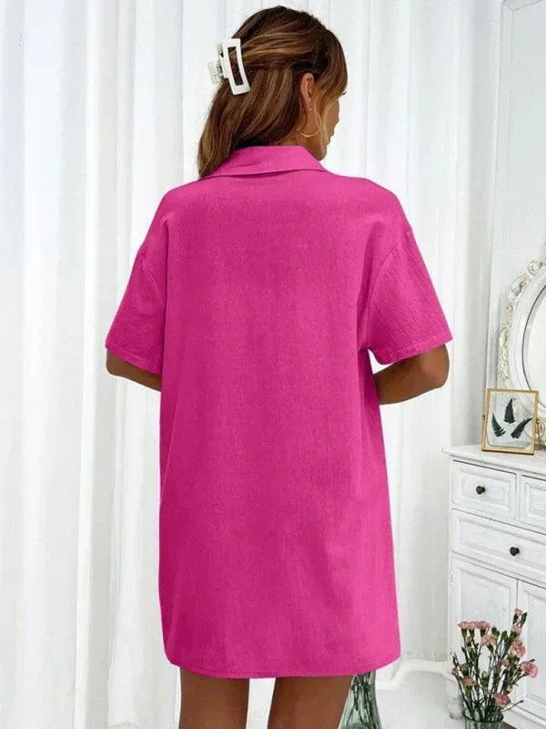 Relaxed Women Casual Two-Piece Linen Short Set - Linen Short Set - LeStyleParfait
