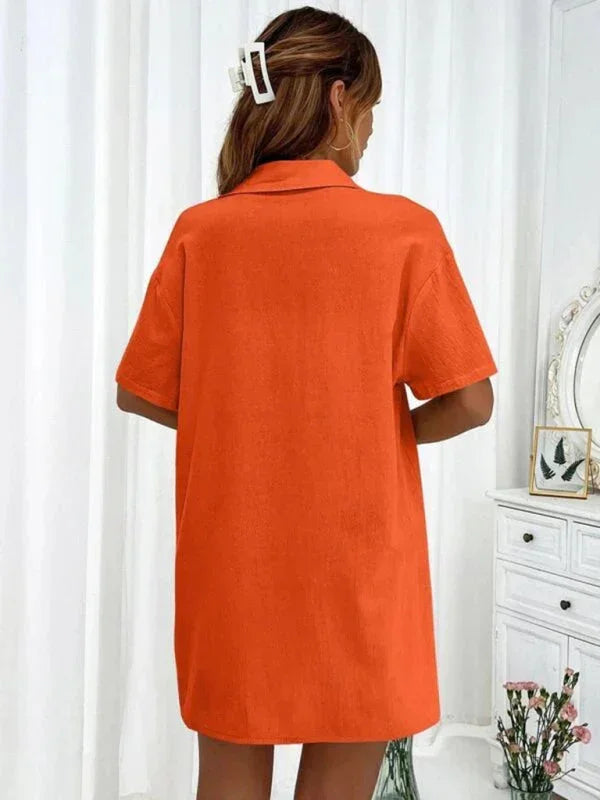 Relaxed Women Casual Two-Piece Linen Short Set - Linen Short Set - LeStyleParfait