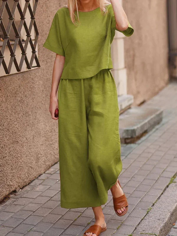 Relaxed Women Casual Two-Piece Pants Set - Casual Pants Set - LeStyleParfait
