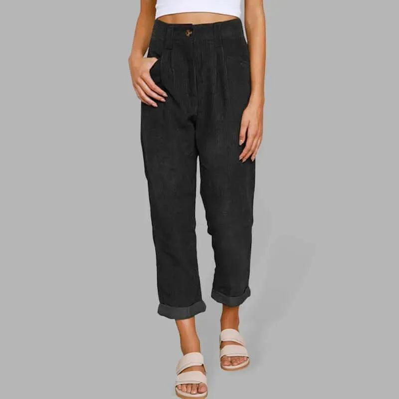Corduroy Loose Straight Women Pants - Women Pants - LeStyleParfait