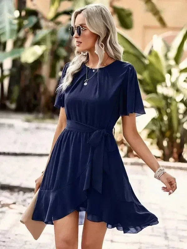 Romantic Chiffon Tiered Mini Dress