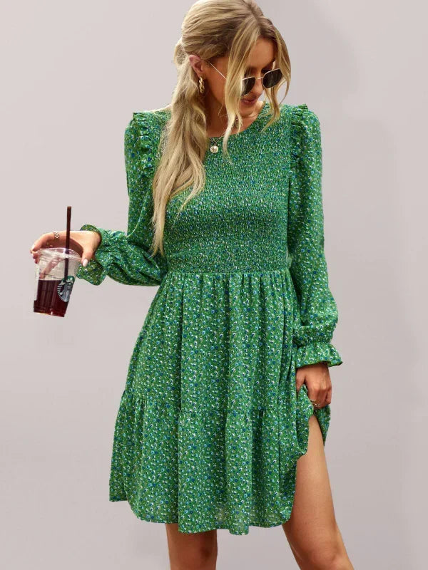 Romantic Floral Chiffon Mini Dress