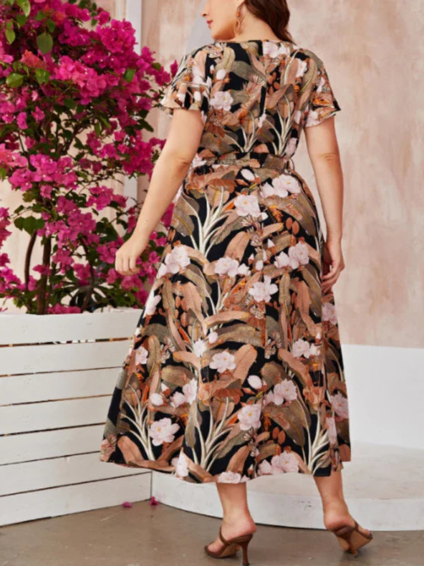 Romantic Floral V-Neck Maxi Dress