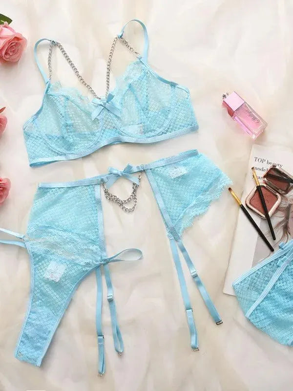 LeStyleParfait Women's Lingerie Sexy Ladies Embroidered-Lingerie Set