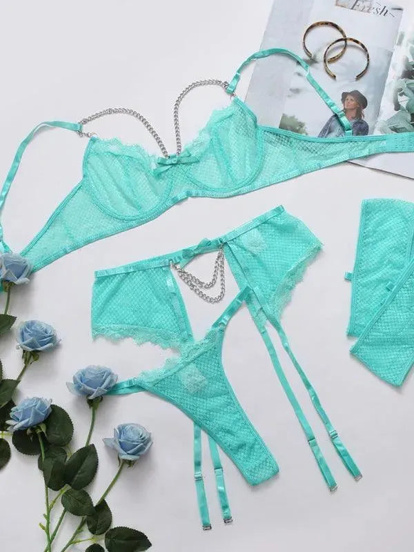 LeStyleParfait Women's Lingerie Sexy Ladies Embroidered-Lingerie Set