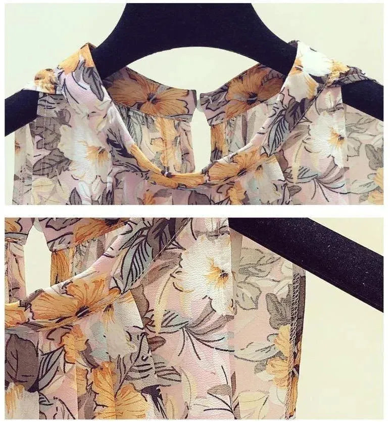 Sleeveless Chiffon Floral Top - Women Tops - LeStyleParfait