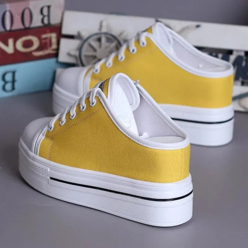 Slip-On Canvas Wedge Sandals - Wedge Shoes - LeStyleParfait