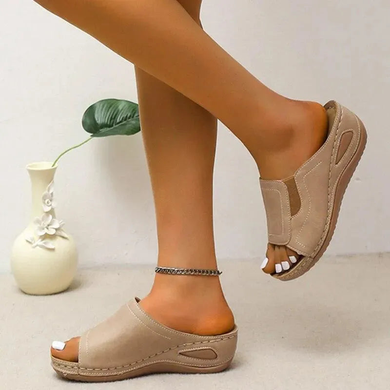 Slip-On Wedge Sandal Shoes - Wedge Shoes - LeStyleParfait
