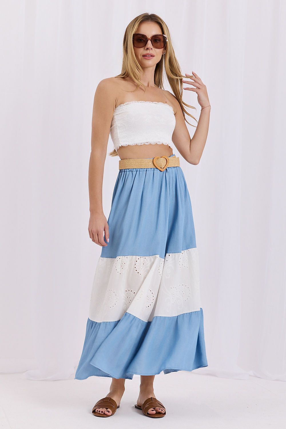 Solid Elastic Waist Maxi Skirt-Women's Skirt-LeStyleParfait