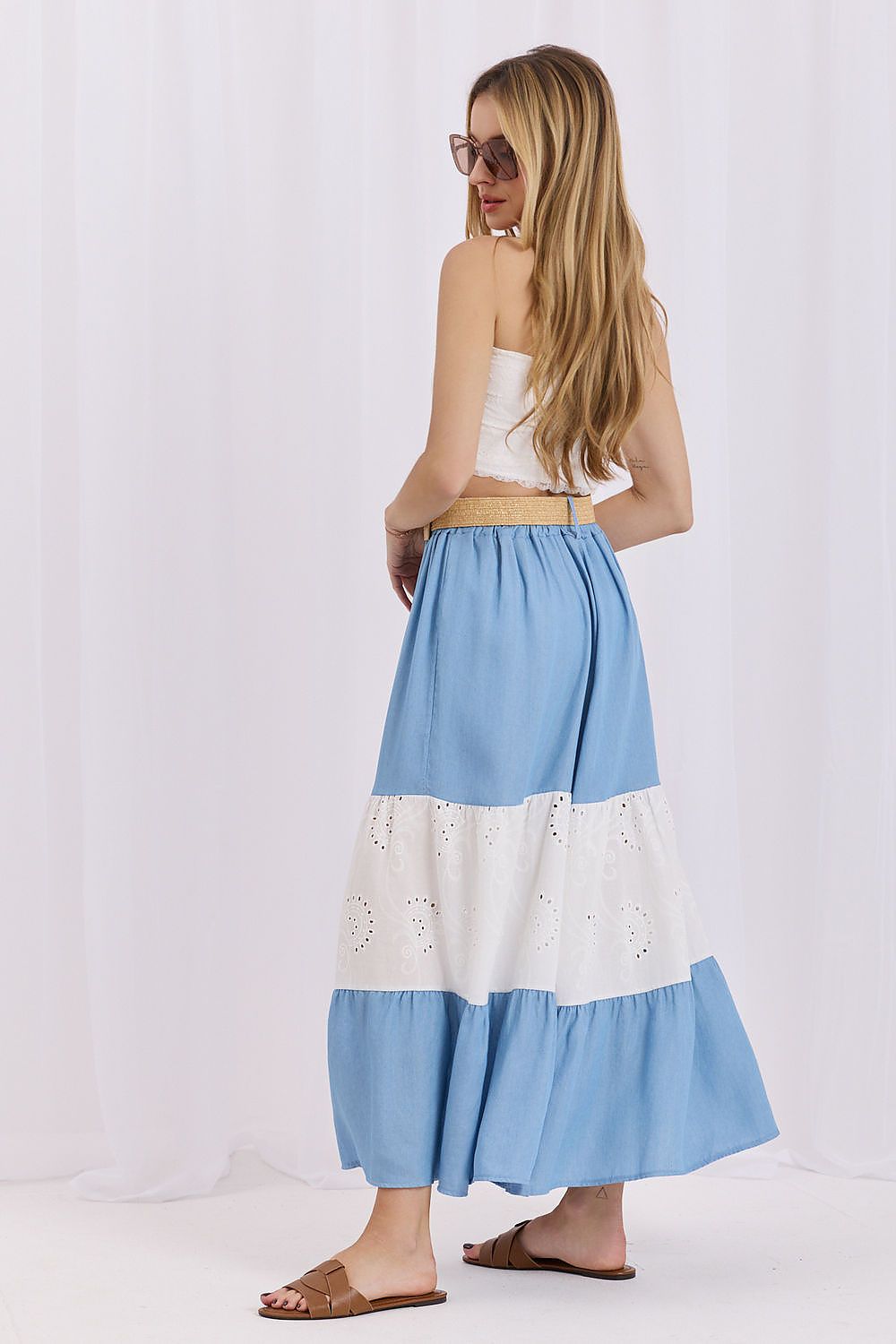 Solid Elastic Waist Maxi Skirt-Women's Skirt-LeStyleParfait