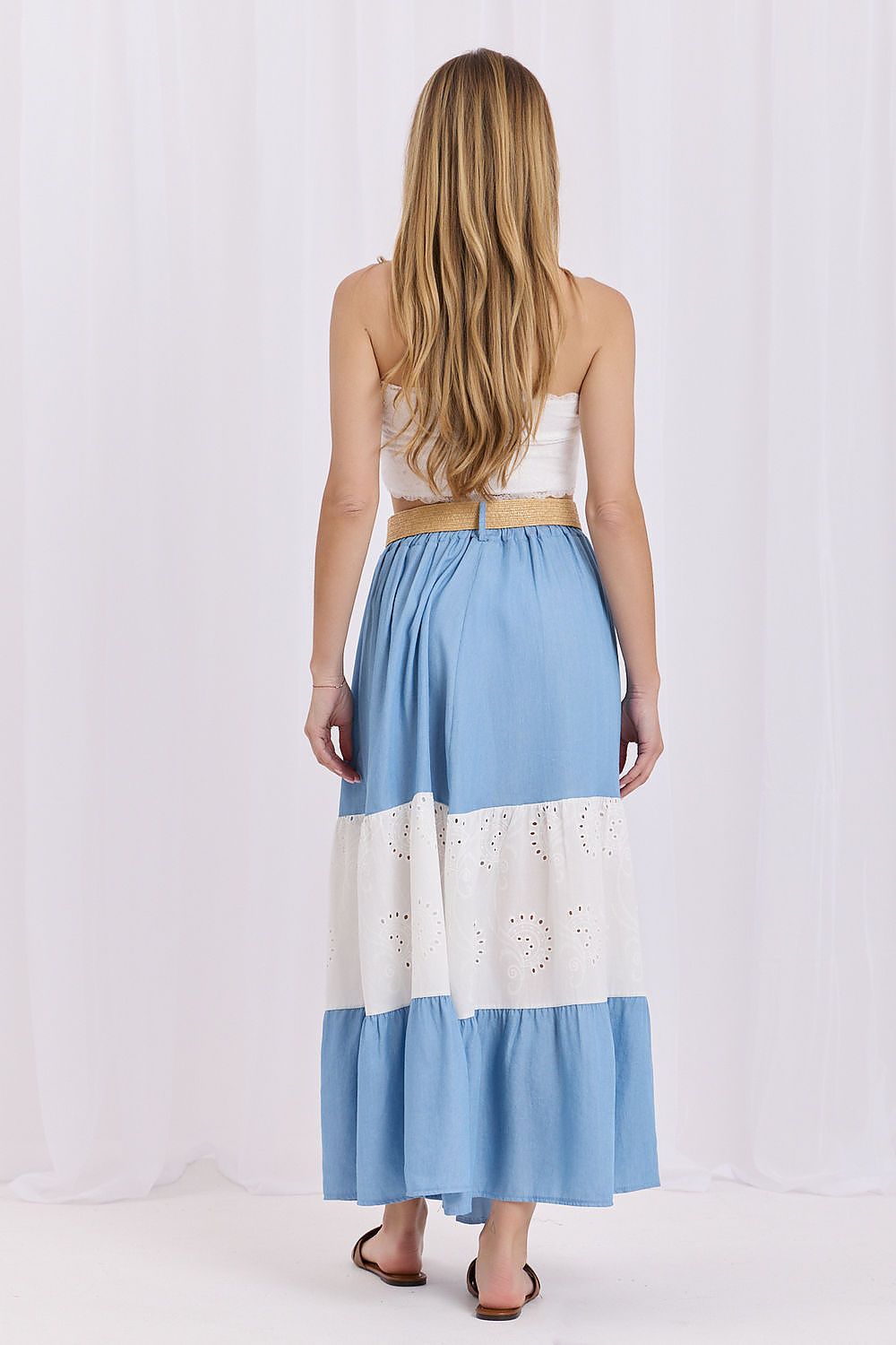 Solid Elastic Waist Maxi Skirt-Women's Skirt-LeStyleParfait