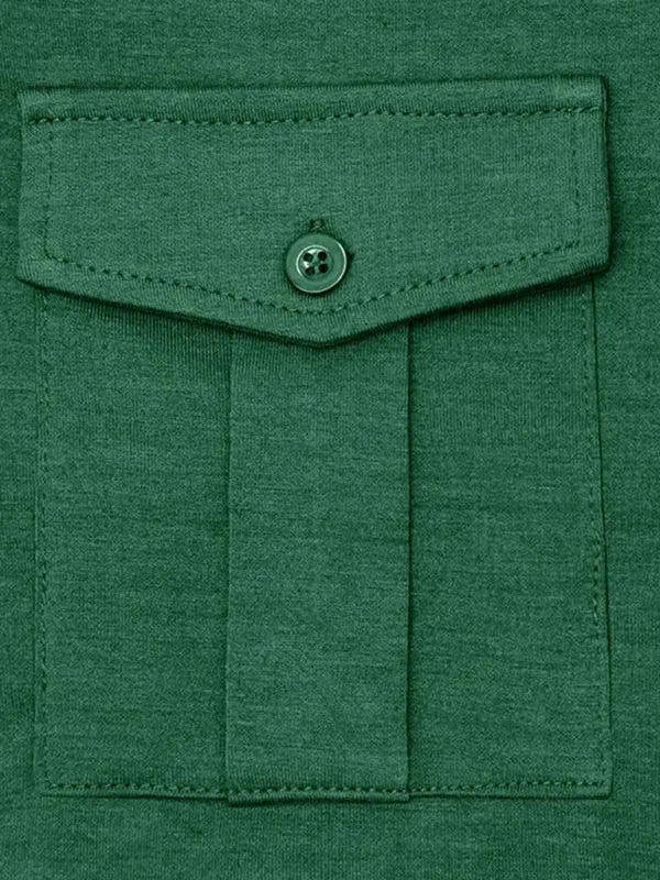 Solid Long Sleeve Men Polo Shirt-Polo Shirt-LeStyleParfait
