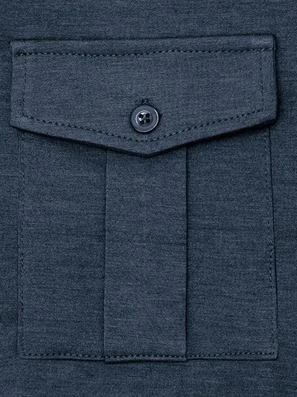 Solid Long Sleeve Men Polo Shirt-Polo Shirt-LeStyleParfait